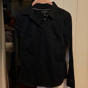 Banana Republic tailored button down shirt black 2